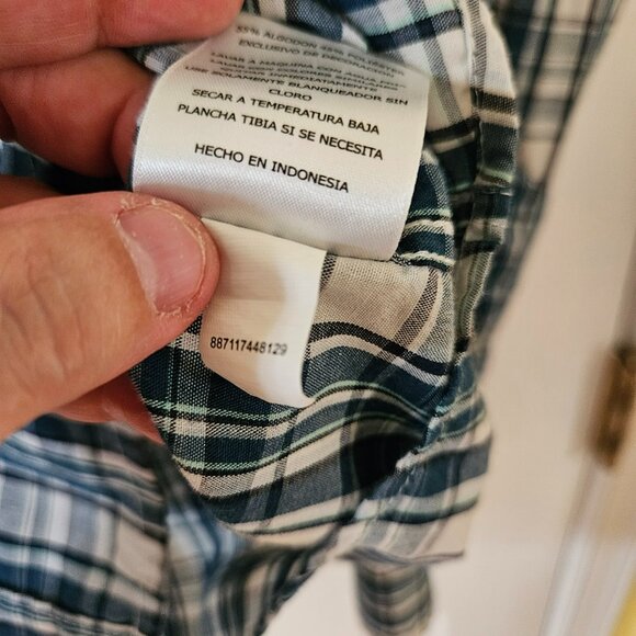 LeVI’S Western Shirt Mens Sz L Pearl Button Snaps Cowboy Blue Plaid Cotton Blend - Picture 8 of 8